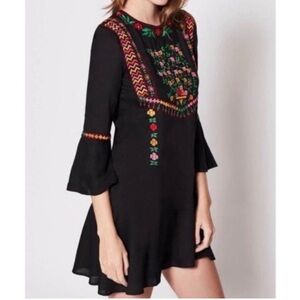 Joie Gosinda Embroidered Black Dress